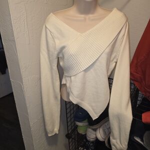Forever 21 Off-Shoulder Cream Sweater